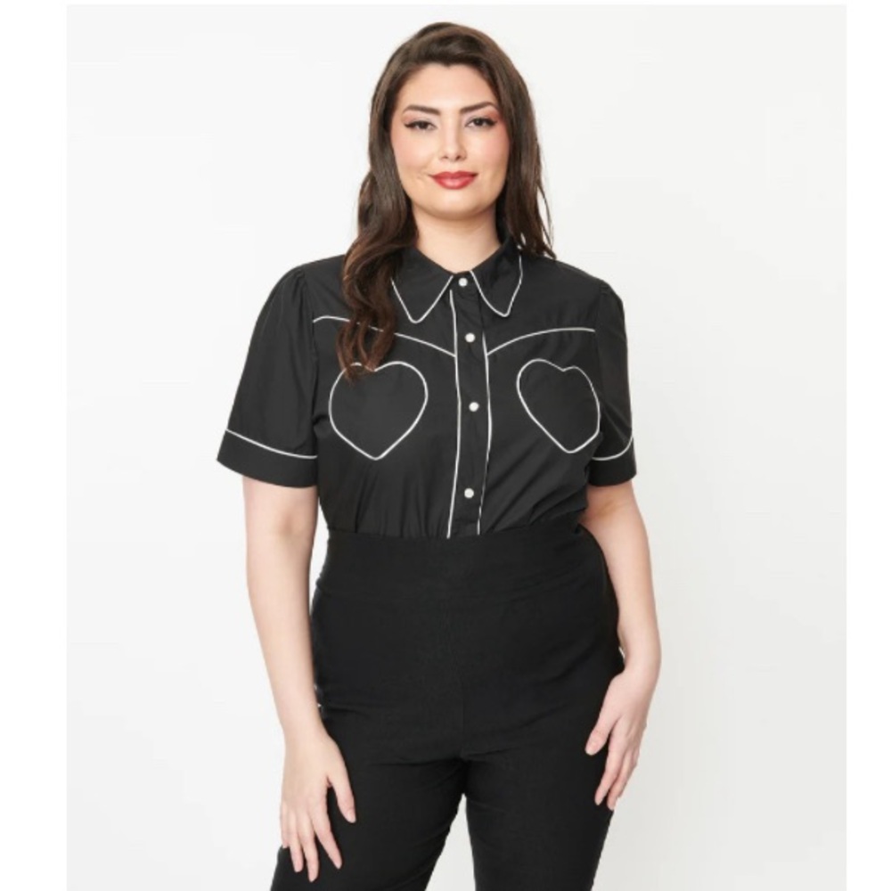 Unique Vintage Button Up Blouse